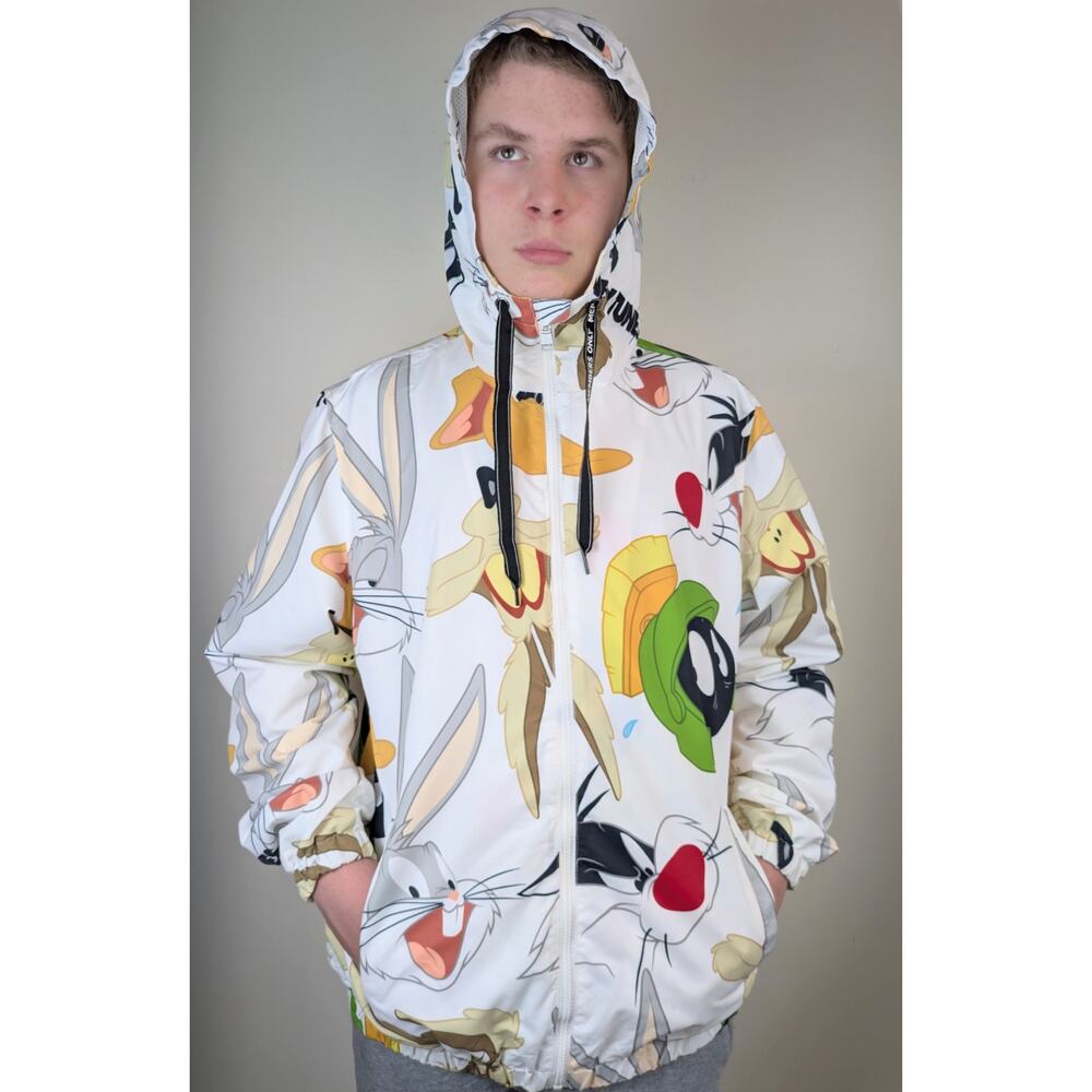 Looney Tunes Members Only Mens Jacket Windbreaker Large Multicolor Streetwear - Picture 4 of 13